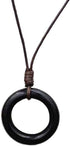 Long Wooden Pendant Necklaces for Women Black Boho Handmade Necklace for Sweater...