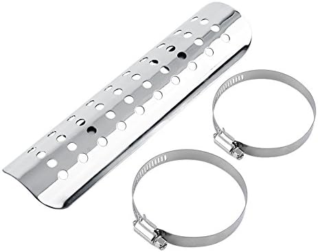 VGEBY Chrome Muffler Pipe Heat Cover Heel Guard (Silver) System Supplies Motorcycle Heat Motorcycle Heat...