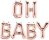 Tellpet OH Baby Letter Balloons, Baby Shower Decor for Girl, Rose Gold, 16 Inch...