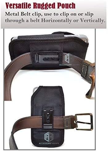 AH Military Grade Cell Phone Carrier Holster Men Cell Phone Belt Holder, Compatible w/ [iPhone iPhone 12 Mini SE 5 5S 5C Samsung J1 J3 LG K7 K10 &...