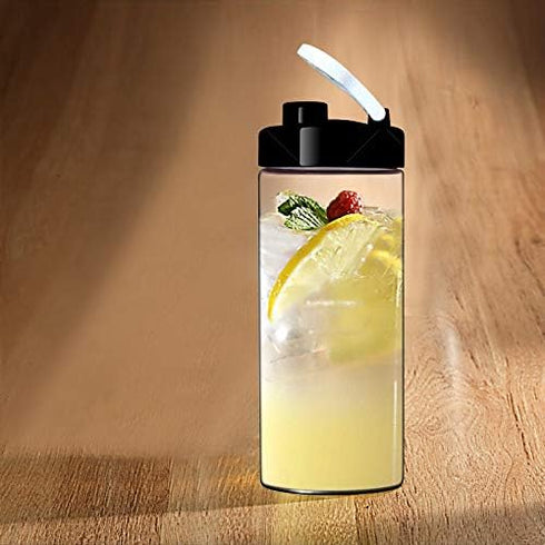 Sun's Tea Glass Travel Mug | Shaker Bottle | Water Tumbler | Water Glasses | 20oz with Lid | Ultra Clear Glass | Non-Plastic...