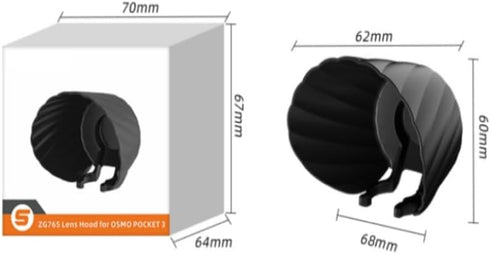 Lens Hood Gimbal Protector Cover Sunshade Lens Shield for DJI OSMO Pocket 3, Screen Hood Sunshade Cover Anti-Glare for Pocket 3 Accessories (Lens ...