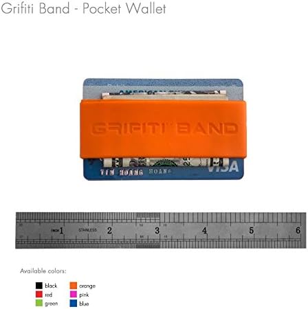 GRIFITI Band Joes Landscape Front Wide Pocket Wallet Slim Colorful Rubber Silicone Grip Card Cash Strap Strong Money Holder...