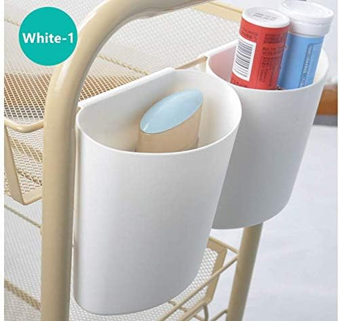 4Pcs Hanging Cup Holder,Rolling Cart Accessories Utility cart Accessories Hanging Bins,Hanging Flower Pots,Space Saver,Storage Bucket Desktop Cont...