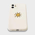 Casechics Compatible with iPhone Case,Silicone Cute Couple Matching Cartoon Sun Moon Camera Lens Protection Soft Shockproof Cover Phone Case (Whit...