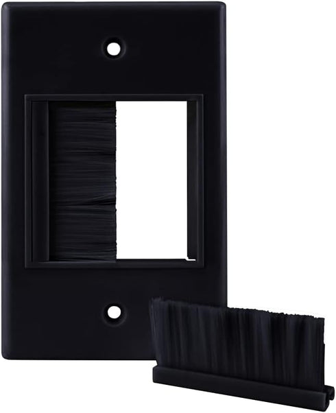 Construct Pro Single-Gang WideMouth Décor Brush Plate (Black Plate w/Black Brush)...