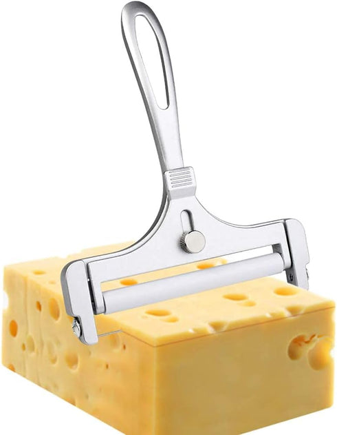 Stainless Steel Wire Cheese Slicer, Adjustable Thickness Cheese Cutter for Soft, Semi-Hard Cheeses Kitchen Cooking Tool...