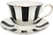 Black and White Retro Series European Striped Polka Dot Coffee Cup and Saucer Mug Cake Plate Afternoon Tea Set (A)...