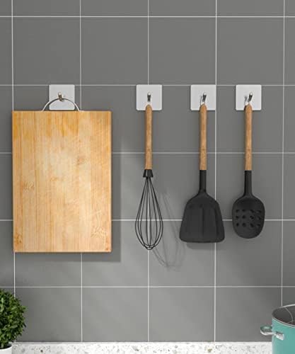 VIVII 6 Pack Adhesive Hooks, 3M Self Adhesive, Metal Wall Sticky Hooks Hanger for Keys Bags Clothes Hat Towel, Kitchen Bath Room Living Room No Dr...