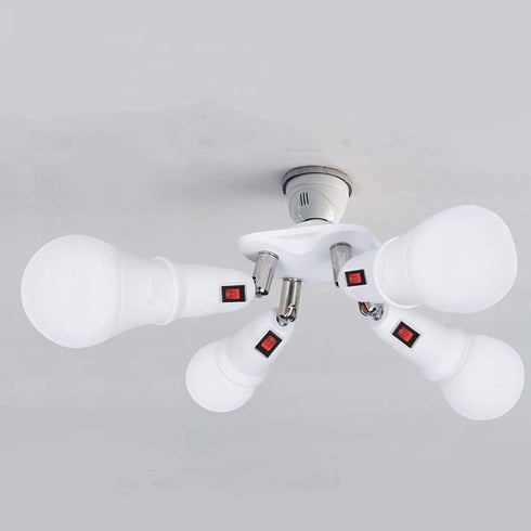 CLWHJ-360 Degrees Adjustable 4 in 1 E26/E27 Splitter Socket Adapter. E26/E27 Standard LED Bulbs 360 Degrees Adjustable 180 Degree Bendable Max Wat...