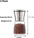 2 Packs Salt and Pepper Mills Brushed Stainless Steel Salt and Pepper Grinder Set(Pack of 2) with Adjustable Ceramic Coarseness Grinder and Glass ...