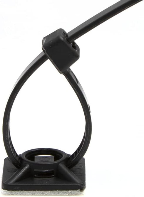 Maxxima 0.75 Inch Zip Tie Mounts - Cord Management Desk Cable Organizer, 3M Tape Self Adhesive Mounting Pad, Cable Tie Anchors, Stick On Table Org...