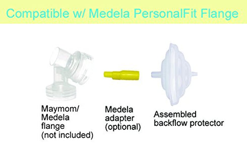 Maymom Backflow Protector Compatible with Spectra S2 S1, 9 Plus Breastpumps with Bonus Flange Adapters. Replacement Spectra Pump Parts Backflow Pr...