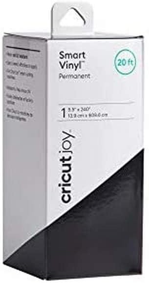 Cricut Joy Smart Permanent Vinyl, Black - 20ft Roll (5.5' x 240'), Glossy Finish - Compatible with Cricut Joy Machine, Matless Cutting for Long cu...