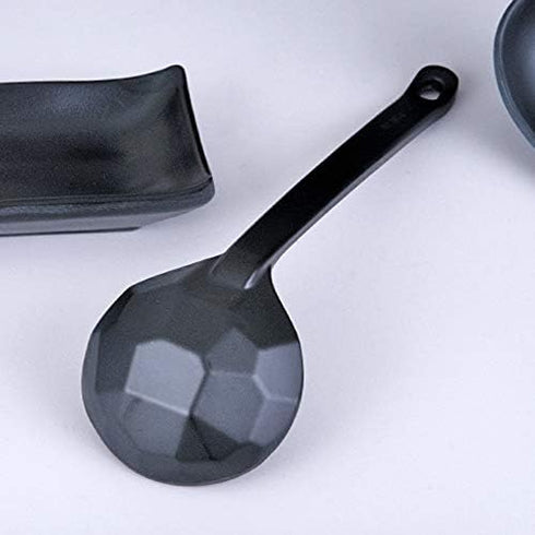 Happy Sales HSSP-MHXGLD, Japanese Style 8.25" Long handle Soup spoon Ramen Ladle Spoon for Udon Ramen Noodle Soup Pho Hot Pot, Black Melamine...