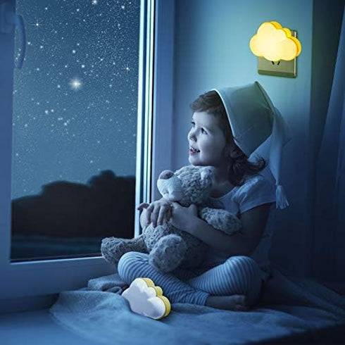 Mudder 2 Pack Night Light Plug into Wall Soft LED Night Light Cute Wall Nursery Lamp Warm Sensor Plug-in Intelligent Nightlight for Bedroom Hallwa...