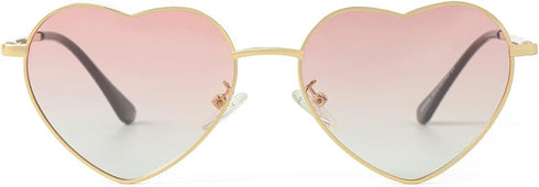 Polarized Heart Shaped Sunglasses for Women Metal Frame Cute Lovely Glasses 100% UV Protection...