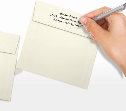 LUXPaper Square Invitation Envelopes | Peel & Press | 6" x 6" | Natural Linen | 80lb. Text | 50 Qty...