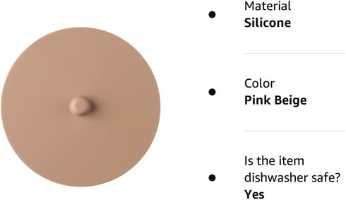 Carrotez 2 Pack Silicone Cup Cover Lids, 4.3 Inch Mug Covers, Reusable Silicone Coffee and Tea Cup Lids - Pink Beige...