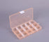 15 Grids Plastic Tray Clear Plastic Beads Storage Boxes with Movable Dividers, Jewelry Organizer for Craft Beads Fishing Hooks(Orange white Buckle...