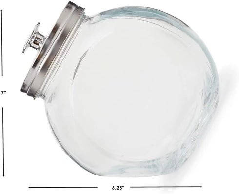 Home Basics (Medium) Glass Cookie Candy Jar Container with Fresh Sealed Lid – Kitchen Home Décor Storage...