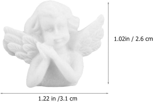 30Pcs Miniature Angel Figurine Mini Angel Statue Resin Embellishments Flatback Beads Charm Ornament Cherubs Angels for DIY Scrapbooking Craft Phon...