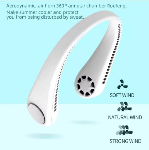 VMFInd Neck Fan Portable, Air Conditioner with Adjustable Speed, White…, Medium...
