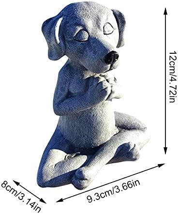 4.7" Meditation Dog Statue Yoga Dog Garden Decor Buddha Art Sculptures Home Ornament Garden Decoration, Home Decoration (Meditation Dog Statue, Do...