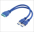 JSER Dual Port USB 3.0 A Male to 20 Pin Male Motherboard Extension Cable Adapter 5Gbps...