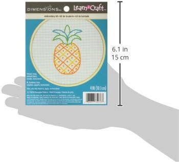 Dimensions 'Pineapple' Short N' Sweet Mini Embroidery Kit for Beginners, 4''...