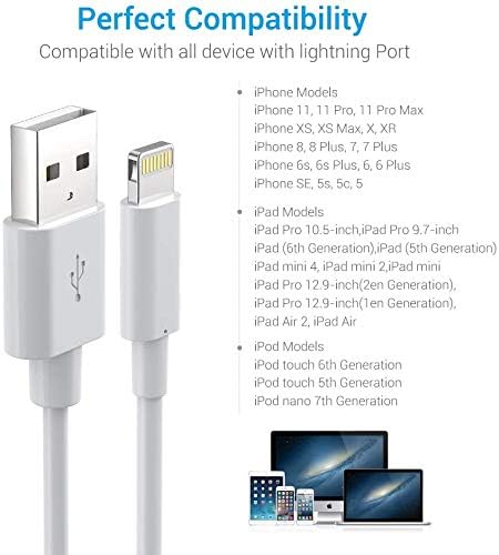Lightning Cable MFi Certified - iPhone Charger 3Pack 3FT Lightning to USB A Charging Cable Cord Compatible with iPhone 14 13 12 SE 2020 11 Xs Max ...