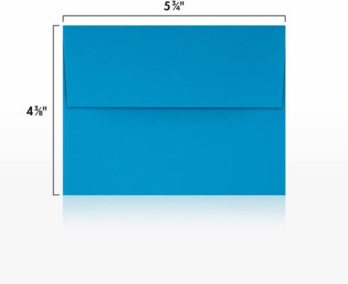 LUXPaper A2 Invitation Envelopes | Peel & Press | 4 3/8" x 5 3/4" | Pool Blue | 80lb. Text | 50 Qty...