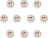 10 Pieces Resin Buttons Silvery Round Shape Enamel White Crystal Button Embed Red Cherry Pattern for Jewelry Making Wedding Bouquet Decorations (1...