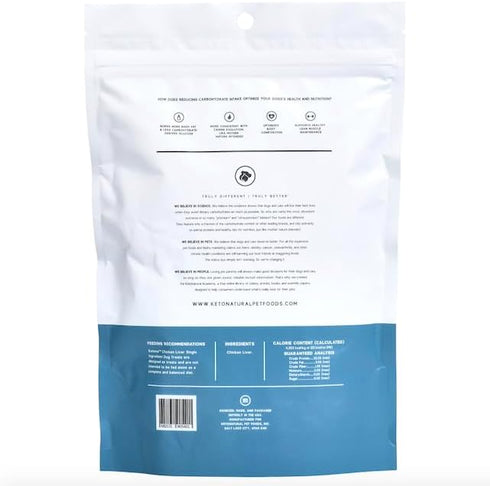 Ketona Zero Carb Chicken Liver Dog Treats - High Protein (52%), No Carb (0%), 100% Freeze Dried Chicken Liver Bites, Delicious and Healthy Treat a...