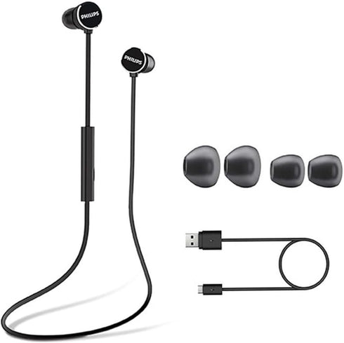 PHILIPS UN102 Upbeat in-ear Wireless Bluetooth with Microphone, Around The Neck, in-Ear Bluetooth, Magnetic Earbuds, 7hr playtime, (TAUN102) Black...