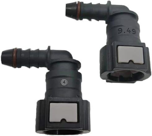 Pack of 2 Female Bundy to Hose Barb Fuel Line Quick Connector (90° 3/8 to 5/16)...