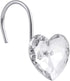 Actpe Decorative Crystal Heart Shape Shower Curtain Hooks Rust Resistant Hooks Glide Shower Ring Hangs Holder Bling for Bathroom, Pack of 12...