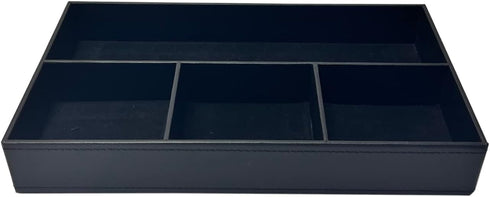 UnionBasic Flat 4-Slot Leather Desk Drawer Tray Stationery Sundries Gadget Organizer Storage Box Pen Pencil Holder Case Container (Black)...