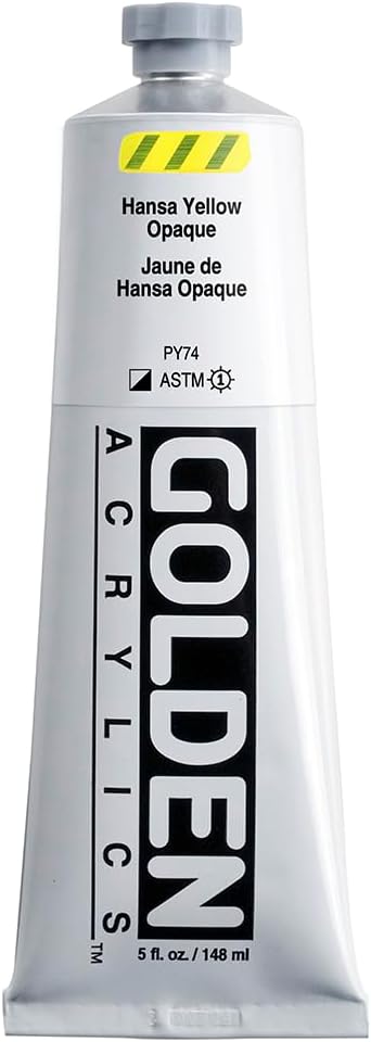 GOLDEN Heavy Body Acrylics, Hansa Yellow Opaque, 5 fl. oz. / 148 ml jar, Professional Acrylic Paint...
