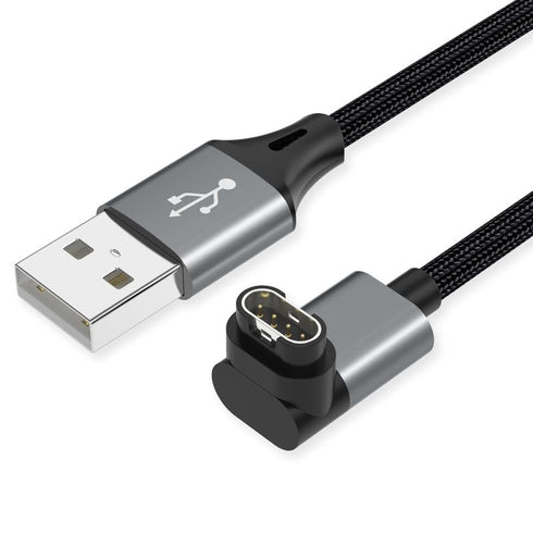 AGVEE 2 Pack 3.3ft Angled 90 Degree Braided Charger Cable Charing Cord for Garmin Watch Fenix 5 6 7, Vivoactive, Instinct, Venu, Tactix, Forerunne...