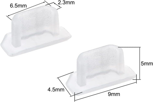 uxcell 20pcs Silicone Micro USB Cap Port Cover Anti Dust Protector 6.5mmx2.3mm Clear...