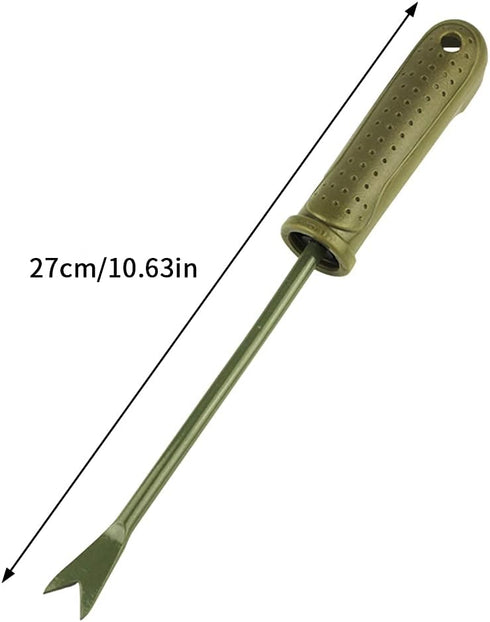 Garden Weed Puller Tool Hand Weeder Tool with Ergonomic Handle Stainless Steel Straight Weeder 10.63inch Weed Removal Deeper Digging Sharp V Garde...