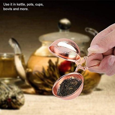 Snap Tea Strainer with Handle, Stainless Steel Mesh Tea Infuser for Loose Tea Filter and Pincer...