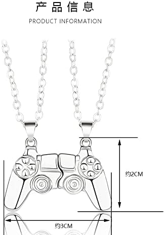 COLORFUL BLING 1 Pair Game Controller Matching Couple Pendant Necklaces Set Game Pad Friendship BFF Best Friends for Him and Her Street Hiphop Jew...