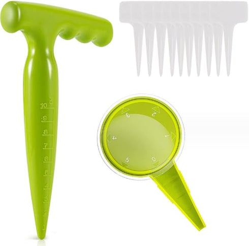 Veewon 12pcs Gardening Tool Sets Adjustable Outdoor Seed Planter Tool Garden Seeder Kit for Hole Digging and Sowing...