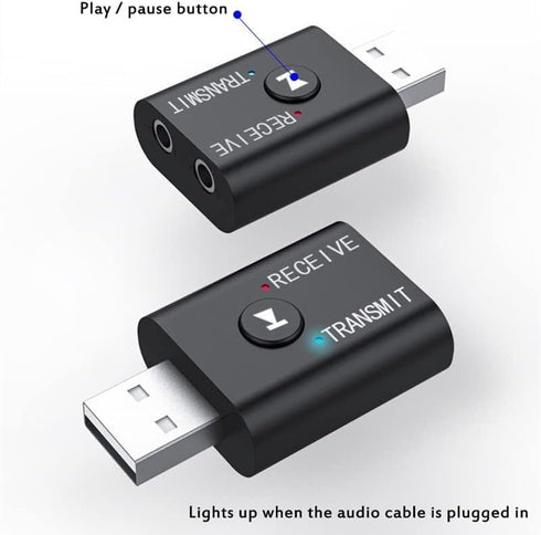 Bluetooth 5.0 2 in1 Transmitter Receiver Converter Car Wireless Audio Adapter USB 3.5mm Aux for TV, Home Stereo, Car Stereo, Headphones, Speakers,...