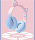 New Headworn Cat Ear Glow kids Wireless Bluetooth Headphones with Built-in Mic Children's Gift noise cancelling Earphones (Blue)...