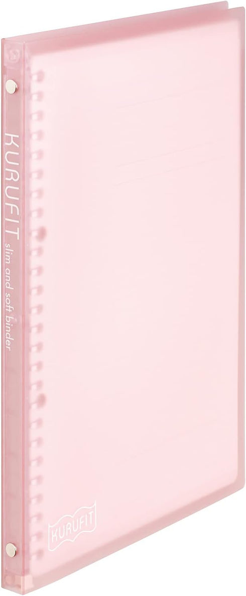 Maruman KULUFIT B5 size 26-ring binder, Soft & Flexible cover with 10 6mm ruled loose sheet, Translucent LIGHT PINK, 1 EA (F020-38)...