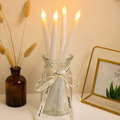 Pssopp LED Taper Candles Flameless Candle Electronic Candle Light 2pcs LED Taper Candles Battery Powered Flameless LED Candle Sticks for Festival ...