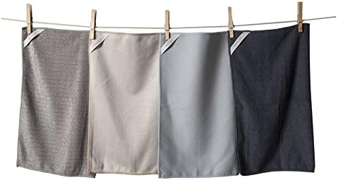 KAF Home Pantry Multipurpose Microfiber Textured Cleaning Cloth 4-Pack, 15 x 18-Inch, (1 Utility Cloth, 1 Stainless Steel Cloth, 1 Glass Cloth, 1 ...